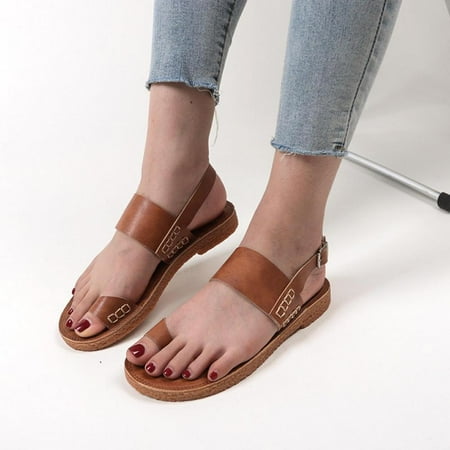 

Homedles Sandals Women- Closed Toe Casual Comfortable Summer Gift for Women Flat Women Sandals Brown 36