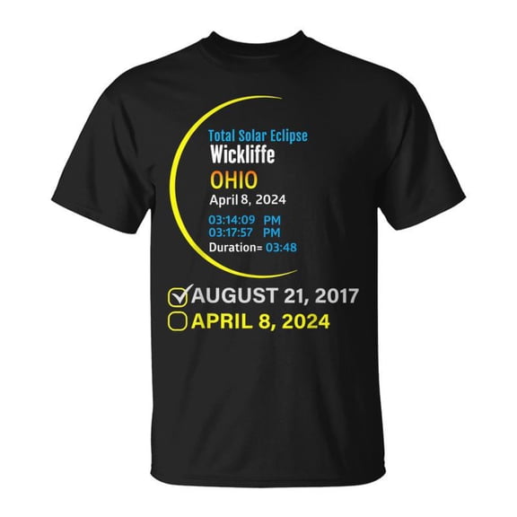 Total Solar Eclipse April 8 2024 Ohio Wickliffe TShirt