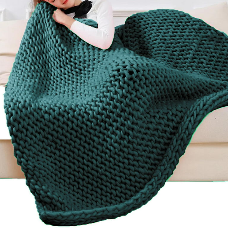 Thick Chunky Yarn Hand Knitting DIY Weight Yarn for Throw Rug Making Weaving Dark Green, Size: 2 cm
