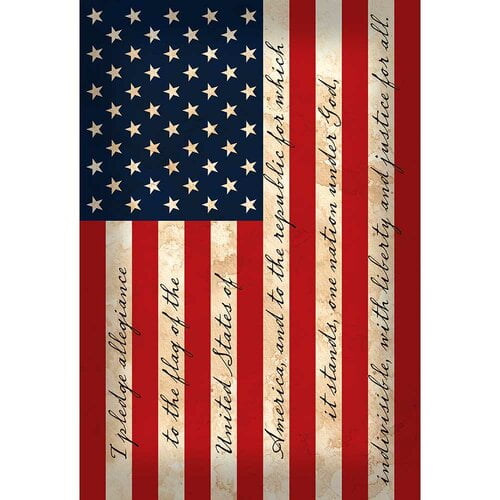 Pledge of Allegiance Patriotic American Garden Flag 44" x 30"