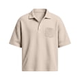 thumbnail image 3 of Bibifish Mens Polo Shirts Short Sleeve Waffle Knit Relaxed Fit Casual Shirts Pocket Daily Wear Tops, 3 of 5