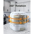thumbnail image 3 of Amdohai Grain Dispenser, 11 Qt Rotating Storage Container, 6-Compartment Dry Food Dispenser with Measuring Cup for Kitchen Small Grains, Beans, Rice (11Qt), 3 of 8