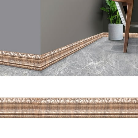 

1Pc Skirting Wall Sticker Wall Trim Line Skirting Border 29D Pattern Sticker Self Adhesive Waterproof Wall Border Strip Foam Molding Trim for Home Baseboard Corner Line Wall Waist Lines Wallpaper (M