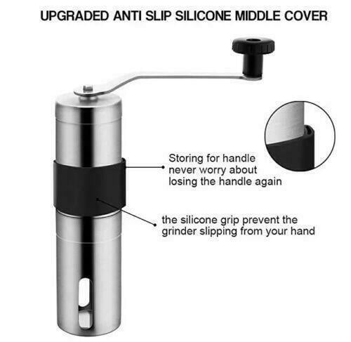 Manual Stainless Steel Coffee Grinder Adjustable Settings Portable for Camping