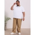 thumbnail image 2 of DARING DIVA Men's Contrast Collar Short Sleeves Breathable Polo Shirts XL White, 2 of 7