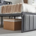 thumbnail image 5 of VECELO Queen Size Bed Frame with Charging Station, Upholstered Platform Bed Frame with Storage Headboard, Metal Slats Supports Mattress Foundation, No Box Spring Needed, Gray, 5 of 7