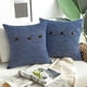 thumbnail image 2 of Funda de almohada decorativa de lino vintage con tres botones y diseño geométrico de granja para sofá cama, azul marino, 18.0 x 18.0 in, paquete de 2, 2 of 5