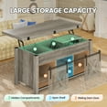 thumbnail image 6 of Lift Top Coffee Table, 4 in 1 Multi-Function Convertible Coffee Tables with Storage and Hidden Compartment, Farmhouse Coffee Table Converts to Dining Table for Living Room, Grey, 6 of 8