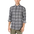 thumbnail image 1 of American Rag Mens Flannel Button Up Shirt, Black, Large, 1 of 5