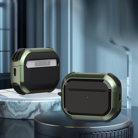 Case with Keychain Compatible with AirPods Pro 2nd Generation 2022  PC & TPU Protective Hard Cover Supports Wireless Charging (Front LED Visible) Earbuds Accessories for AirPods Pro 2 - Army