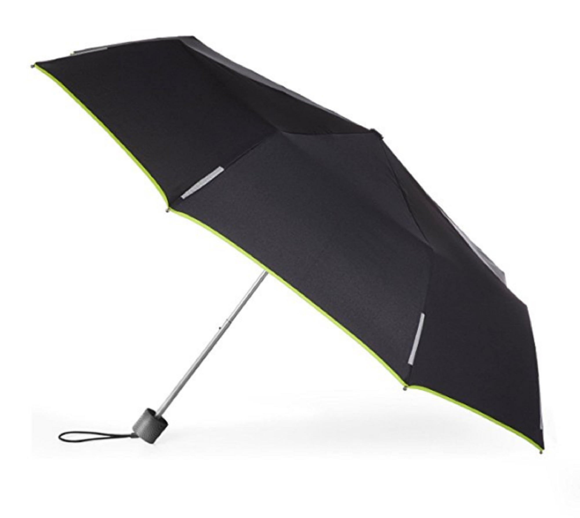Totes Lightweight Trekker Umbrella With Manual Open Black/Green 43"