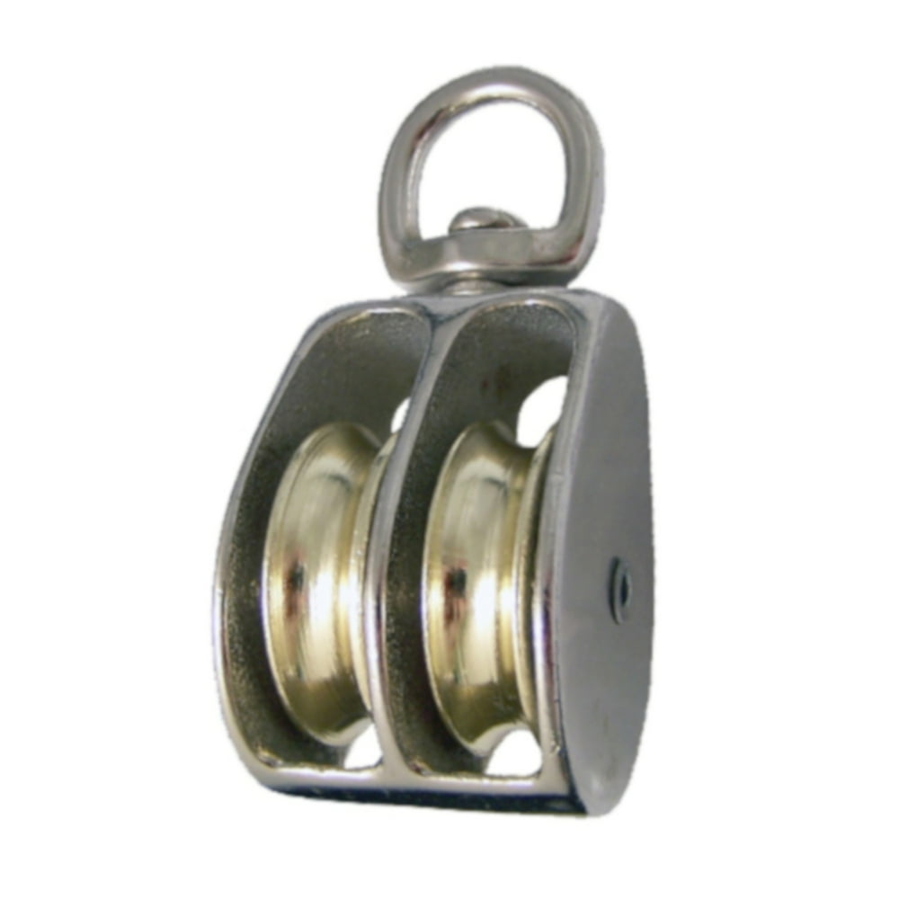 West Coast Paracord Steel Double Wheel Pulley with a Swivel Eye