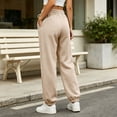 thumbnail image 5 of HomeDM Joggers for Women with Pockets Drawstring Loose Fit Sweatpants Khaki Lounge Pants for Workout Running Size L, 5 of 6