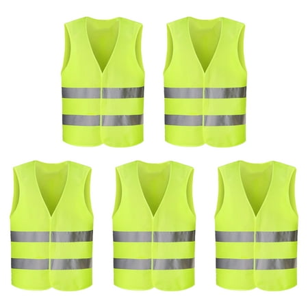 

5pcs High Visibility Security Guard Reflective Vest For Traffic Free Size