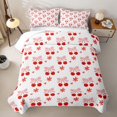 thumbnail image 2 of Erosebridal Girls Cute Cherry Bow Quilt Full,Teens Kawaii Red Flowers Full Bedspread Sets, 2 of 7