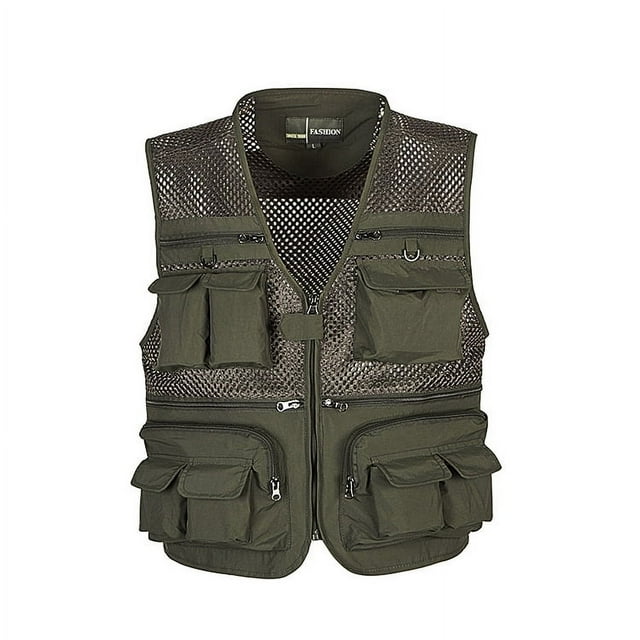 Mens Summer Outdoor Work Safari Fishing Travel Photo Vest with Pockets