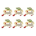 thumbnail image 2 of Mdesiwst 6Pcs Enamel Christmas Napkin Rings Elegant Xmas Tree Reindeer Snowflake Napkin Holders Christmas Wedding Party Table Decor, 2 of 8