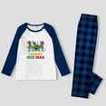 thumbnail image 4 of Family Matching Christmas Pajamas Blue Plaid with Merry Rex Mas Dinosaur Design, Sizes NB to 6XL with Pet Outfit, 4 of 7