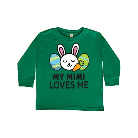 

Inktastic My Mimi Loves Me with Bunny and Easter Eggs Gift Toddler Boy or Toddler Girl Long Sleeve T-Shirt