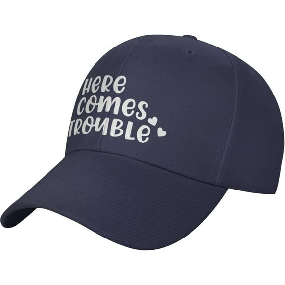 Here Comes Trouble Hat Adjustable Baseball Cap Dad Hat Truck Hat for Men Women