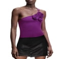 thumbnail image 2 of Women One Shoulder Backless Crop Top Sleeveless Strappy Open Back Cami Tank Tops, 2 of 5