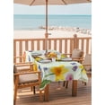thumbnail image 2 of Outdoor Tablecloth with Umbrella Hole for Patio/Picnic/Party/Camping, Spring Floral Waterproof Table Cloth Rectangle Table Cover Washable, Watercolor Lemons Garden Flowers Rustic Green (60"x 120"), 2 of 8