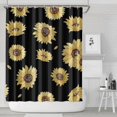 thumbnail image 2 of Retro Sunflower Shower Curtain 72x84 with Hooks, Boho Yellow Floral Butterfly Bee Wildflower Pattern, Quick-Dry Polyester for Rustic Farmhouse Country Bathroom Decor, 2 of 5