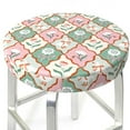 thumbnail image 3 of Wukai flowers and white geese Bar Chair Covers,Barstool Covers Round, Stretch Round Bar Stool Covers,Washable Stool Cushion Slipcovers for 11-14 inch-14 inch, 3 of 7