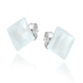 thumbnail image 2 of Geometrical Blue Rhombus Natural Shell Sterling Silver Stud Earrings, 2 of 5
