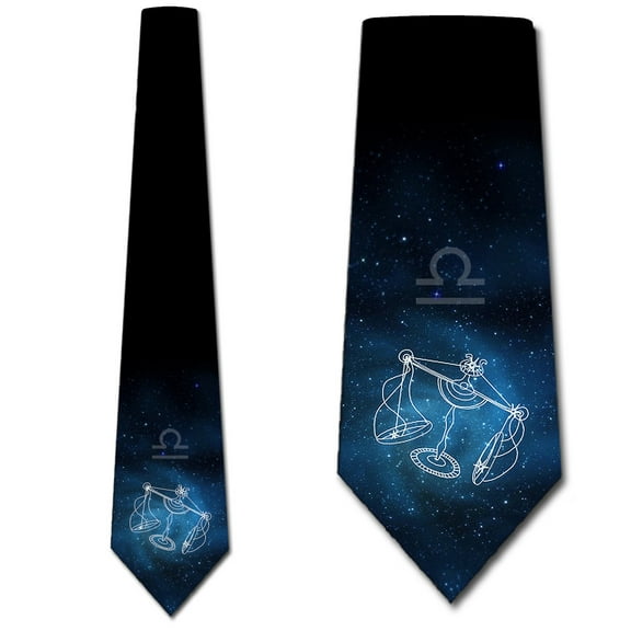 Astrology Ties Mens Libra Star Sign Necktie by Three Rooker