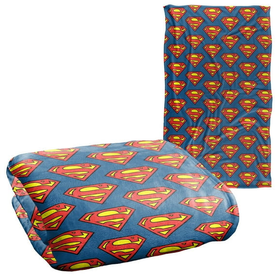 Superman Classic S Shield Logo Pattern Silky Touch Super Soft Throw Blanket 36" x 58"