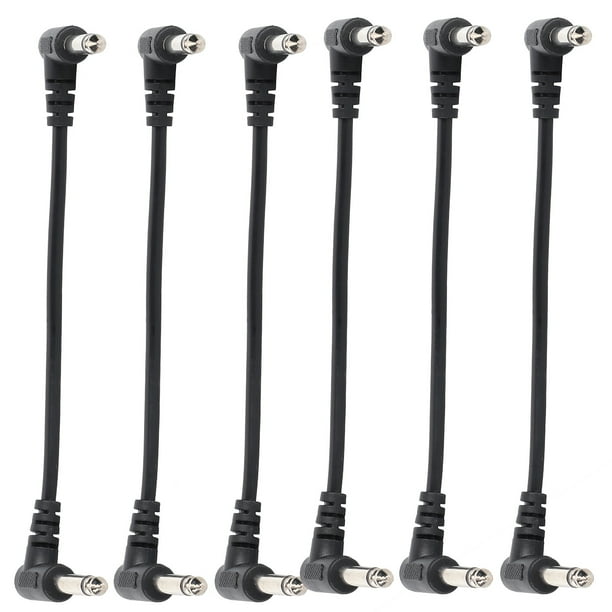 Cables de Pedal de efecto de guitarra ANGGREK 6 uds 6 pulgadas 635mm cabezal de conector de ángulo recto