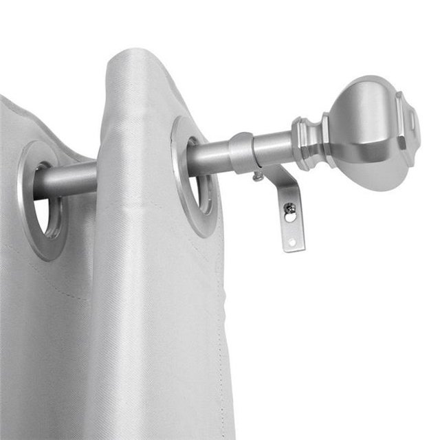 Utopia Alley D18N Tringles à Rideaux Décoratives Simples de 0,75 Po Réglables pour Fenêtres de 86 à 120 Po - Nickel