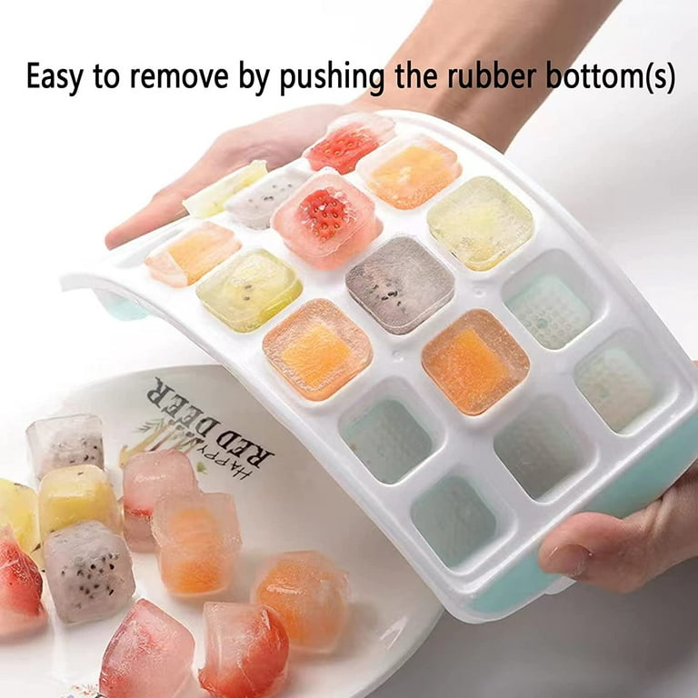 Ticent Sphere Ice Cube Trays with Lid & Bin - Small Round Ice Ball Maker Mold for Freezer with Container Mini Circle Ice Cube Tray Making 64pcs Ice
