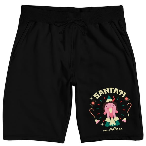 Elf Santa OMG I Know Him Men's Black Sleep Pajama Shorts
-Medium