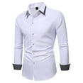 thumbnail image 4 of Men's Dress Shirts Regular Fit Business Casual Solid Color Blouse Stretch Button Down Slim Fit Top/Shirt, 4 of 6