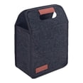 thumbnail image 2 of Felt Insulated Drink Carrier Tote Bag, Reusable 2 Bottle Beverage Organizer with Divider and Pocket, SomWiBe Travel Takeout Caddy, 2 of 6