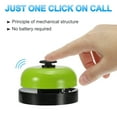 thumbnail image 5 of Desk Call Bell 2.5" Diameter, Dinner Desk Front Bell, Black/Green, 5 of 7