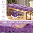 thumbnail image 5 of Bench Cushions for Indoor Furniture 42x16 in Velvet Kitchen Dining Piano Window Seat Cushion, Tufted Patio Porch Swing Thicken Bench Pad Memory Foam(Light Purple), 5 of 12