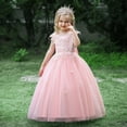 thumbnail image 5 of EnJoCho Children's Formal Dress Flower Girl Dress Applique Tulle Dresses Wedding Guest Communio𝗇 Birthday Par𝗍y Pageant Baptism Princess Gown, 5 of 8