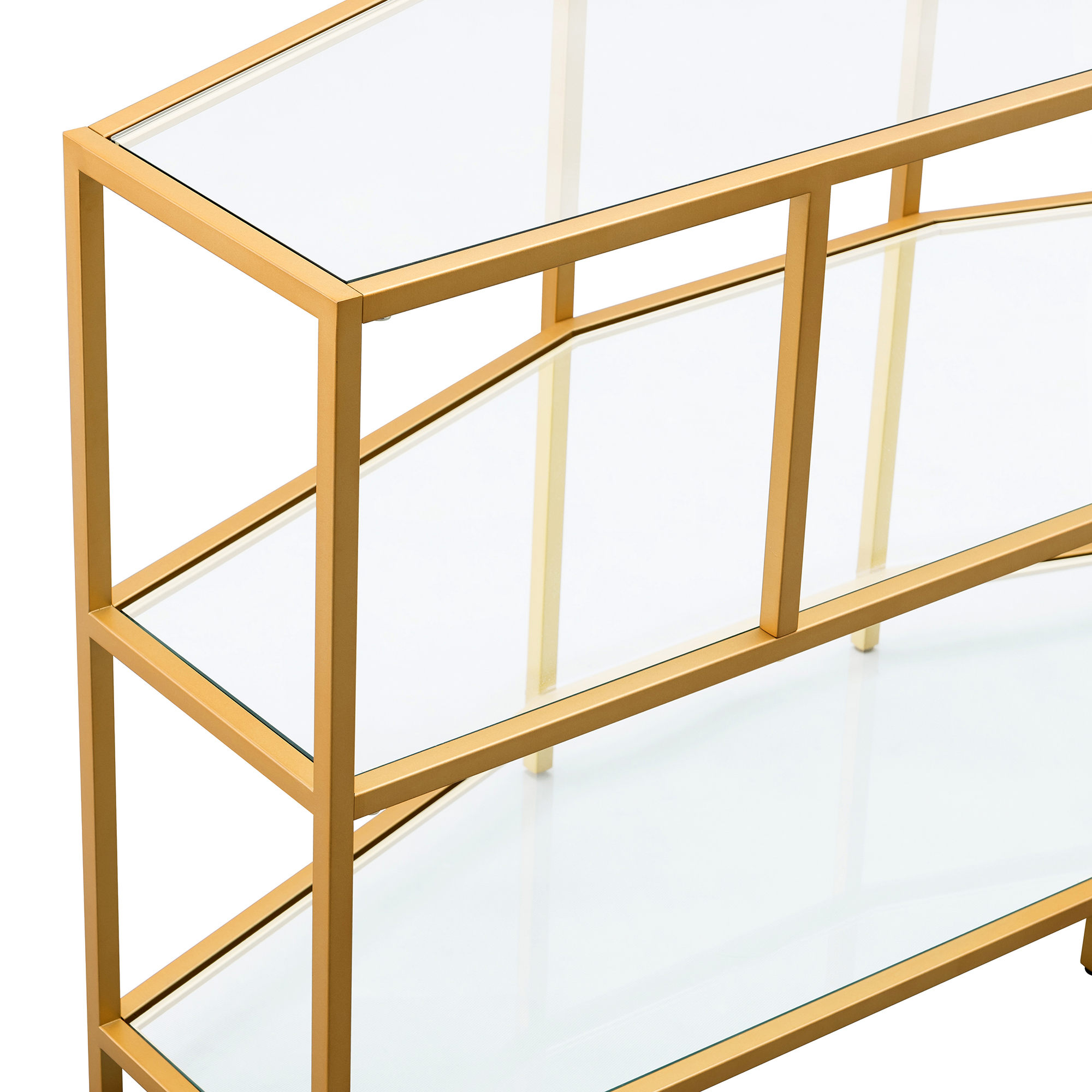 Evelyn&Zoe Clark Corner TV Stand for TV's up to 55", Brass