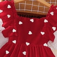 thumbnail image 4 of Ashirexll Robe de Mode pour Filles Polyester Spandex Motif Cœur Sans Manches Manches Volantées Col Rond Bordeaux 9-10 Ans, 4 of 7