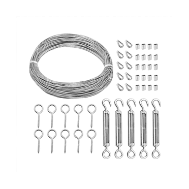 1/16 Pouces Tourbuckle Fil Tensionneur Kit Lourd Tourbuckle Câble Garde-Corps Kit 115Ft Câble Crochet et Oeil Tourbuckle Kit