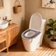 thumbnail image 4 of Cojín de franela gruesa de visón para inodoro | Suave, cálido, lavable y con cremallera | Cojín de baño reutilizable y cómodo para el inodoro | Beige, gris y café, 4 of 6