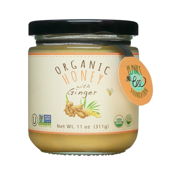 GREENBOW Organic Honey with Ginger 100% USDA Certified Organic, Gluten Free, NonGMO Organic Ginger Honey 11oz
