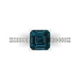 thumbnail image 2 of 2.7ct asscher cut natural london blue topaz 18k white gold Bridal Wedding Engagement Promise Anniversary Ring for Women size 3.75, 2 of 7