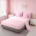 thumbnail image 4 of Erosebridal Mauve Satin Bow Ribbon Twin Bedding for Girls, Romantic Floral Print Bedding Comforter Set, Pink Reversible 7-Piece, 4 of 6