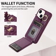 thumbnail image 4 of Decase Wallet Cover For iPhone 13 Pro,Premium Leather Shockproof Phone Shell With Back Flip Card Slots & Ring Kickstand & Hand Strap & Crossbody Strap - deeppurple, 4 of 6