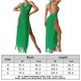 thumbnail image 2 of Mujeres Halter Long Beach Vestidos Sexy Tassel Hem Trajes de baño Encubrimientos (Verde M) FLhrweasw Para estrenar, 2 of 8