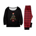 thumbnail image 4 of Yuaguia Family Christmas Matching Pajamas Set, Wish You a Merry Christmas Tree Letter Print Long Sleeve Tops and Red Black Plaid Pants, Holiday Sleepwear, Kids 9 Years, 4 of 7